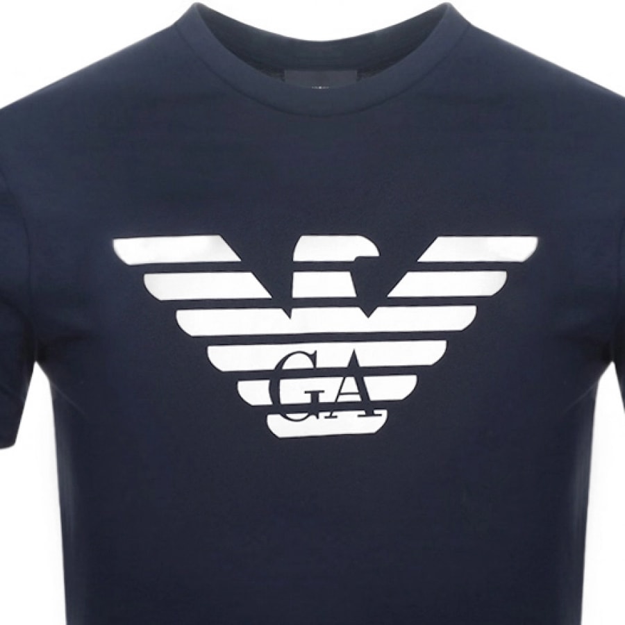 Alternative Image for ProductEmporio Armani Crew Neck Logo T Shirt Navy3